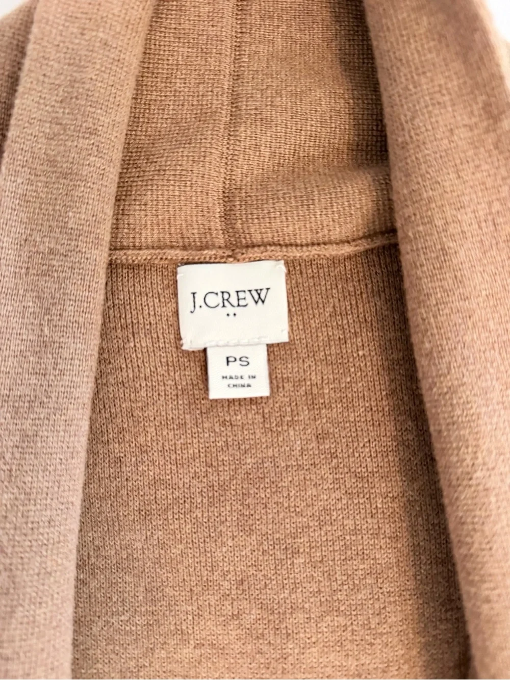 J Crew Open-Front Pocket Cardigan - Camel Small Petite